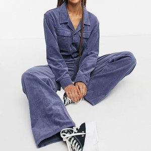 WRANGLER Jumpsuit Boilersuit Blue Corduroy Union All Cover Alls Size SMALL